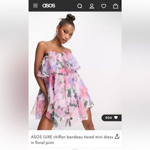 ASOS tiered chiffon mini dress